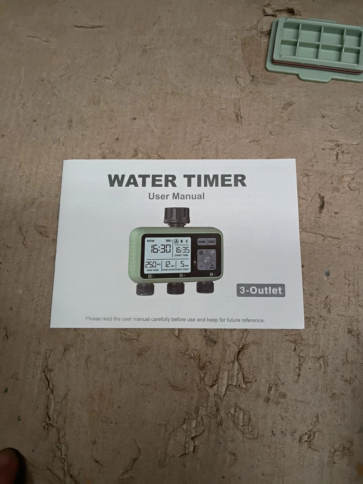 VEVOR Water Timer 3 Outlets, Hose Watering Sprinkler with 3 Independent, OB,