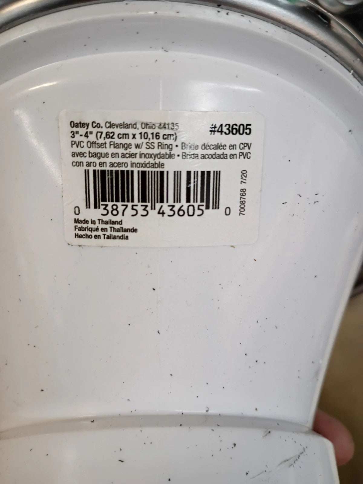 Lot Of 20 Oatey 43605 3" PVC Open Offset Toilet Flange with Stainless Steel Ring