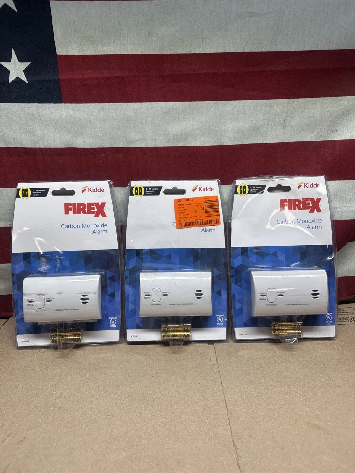 3 Pack Kidde FireX Carbon Monoxide Alarm 9CO5-LP2 Battery Operated
