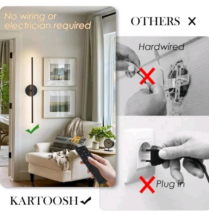 2-PACK Battery Operated Wall Sconces with Remote 3 Color Temps 350° Rotate OB