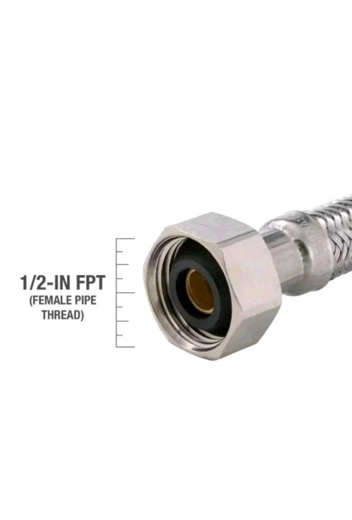 6PK Braided Stainless Steel Faucet Supply Lines 3/8 x 1/2 x 20inch