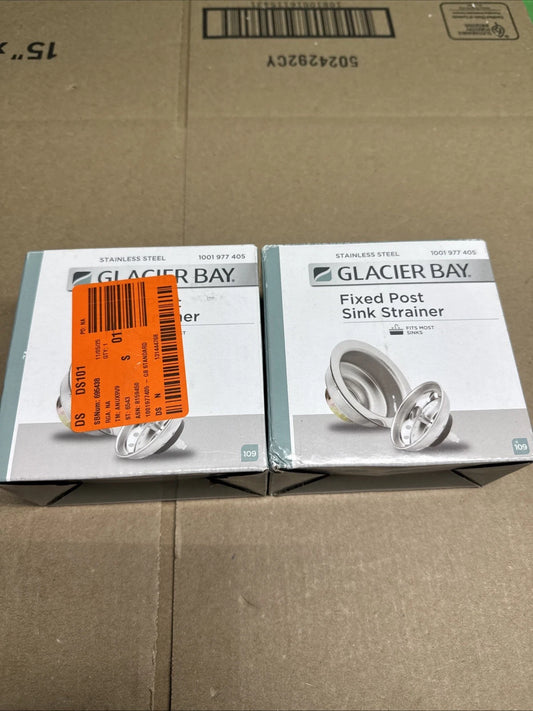 2PK GLACIER BAY 1001 977 405 Stainless Standard Post Sink Strainer /7043-103SS