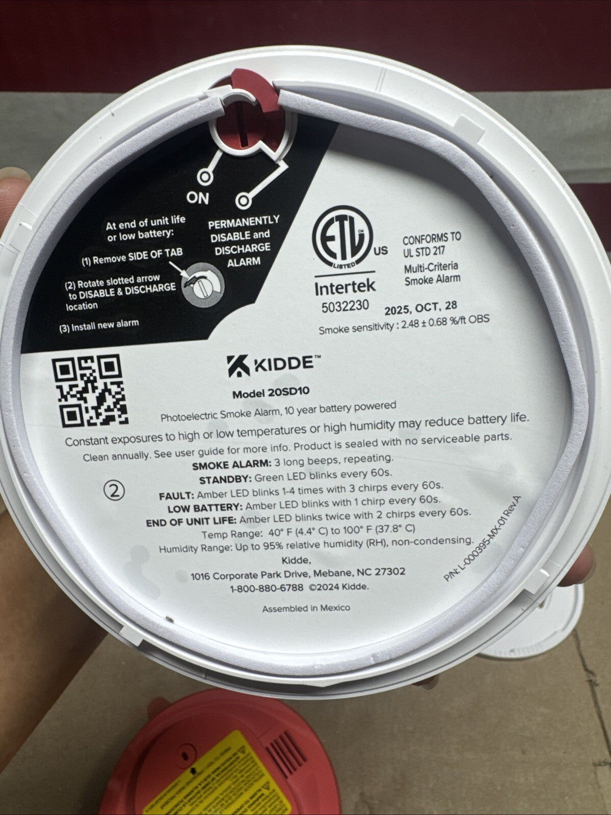 Kidde 20SD10 10-Year Battery Powered Detect Smoke Alarm w/ Photoelectric Sensor