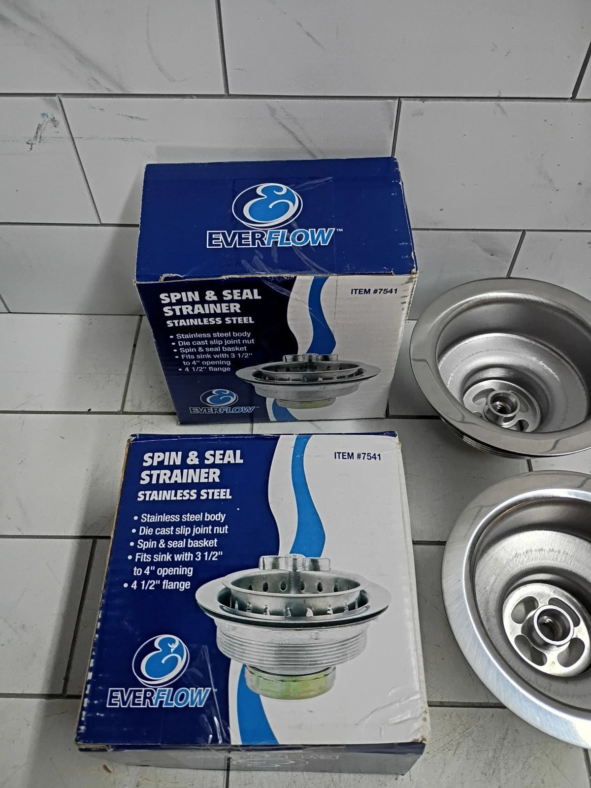 2pk Everflow Kitchen Sink Stainless Steel Drain Assembly Strainer Basket Stopper