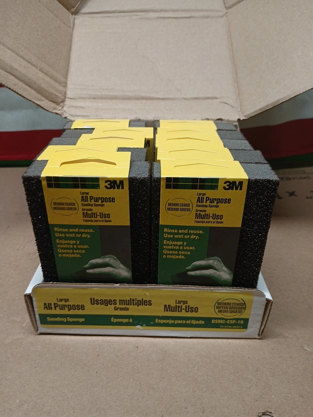 3M Large Area Sanding Sponge, Medium/Coarse, 4.875-Inch by 2.875-Inch by 1-Inch