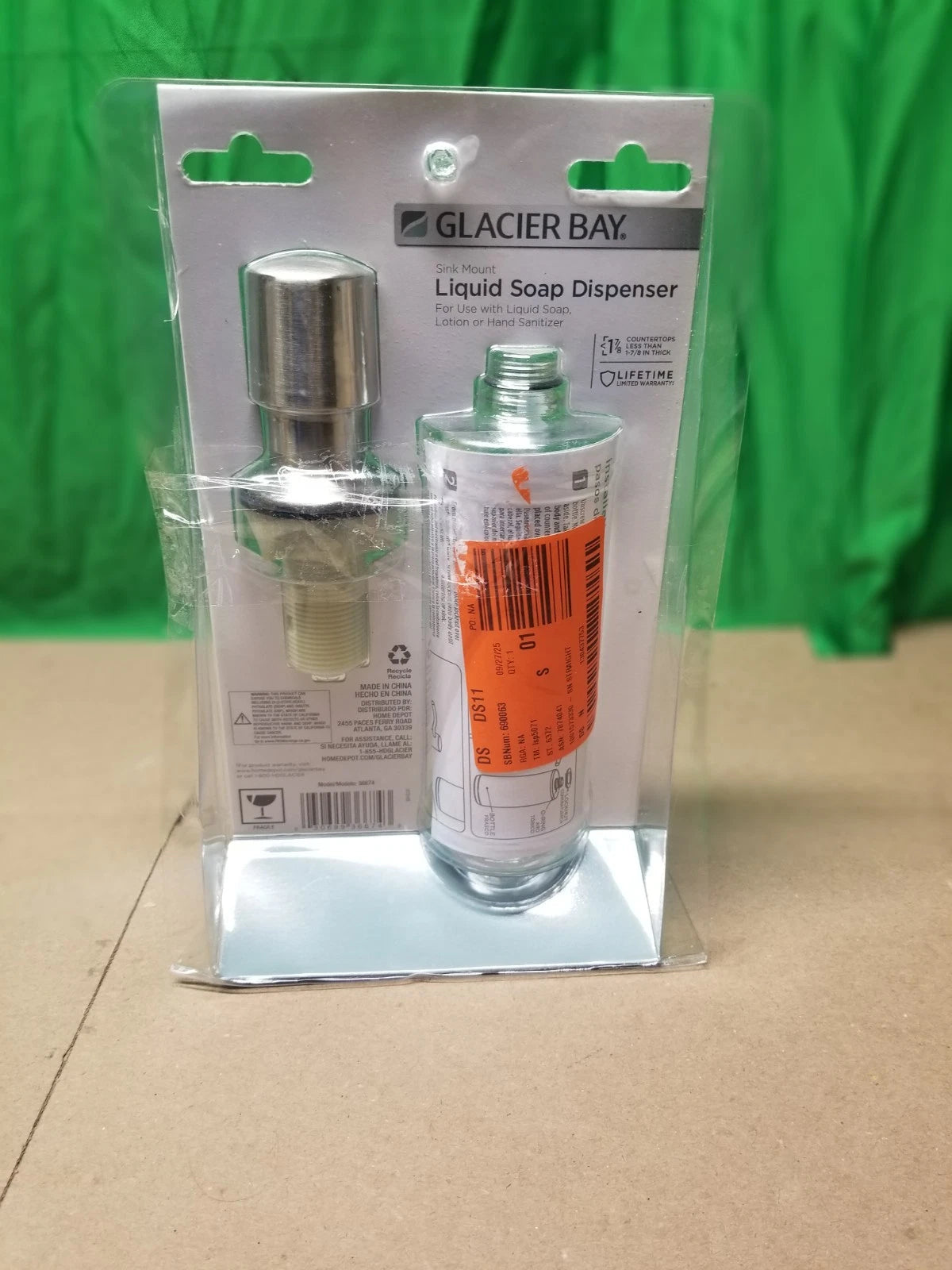 Glacier Bay Bathroom Sink Mount Liquid Soap Dispenser Nickel 1001 573 330 NEW