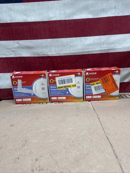 Kidde 3 Pack 60WLDR-W Battery Smart Water Leak Detector &Freeze Alarm, Wi-Fi