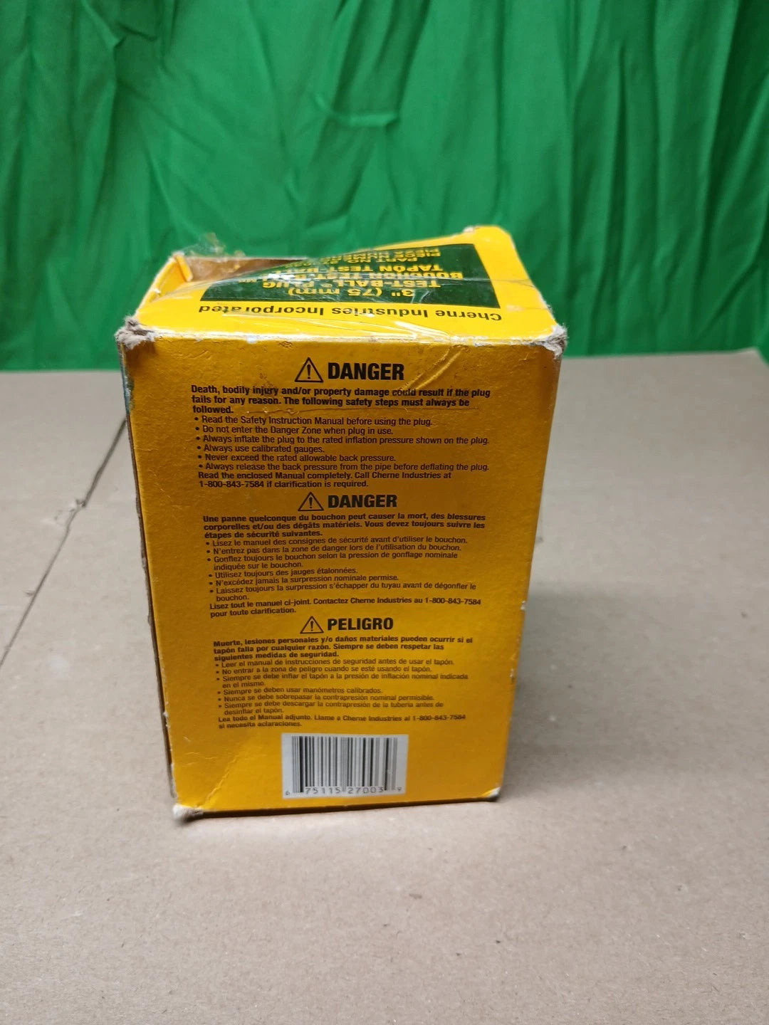 CHERNE 3 in. Rubber Test-Ball Pipe Plug 270032 NEW OPEN BOX