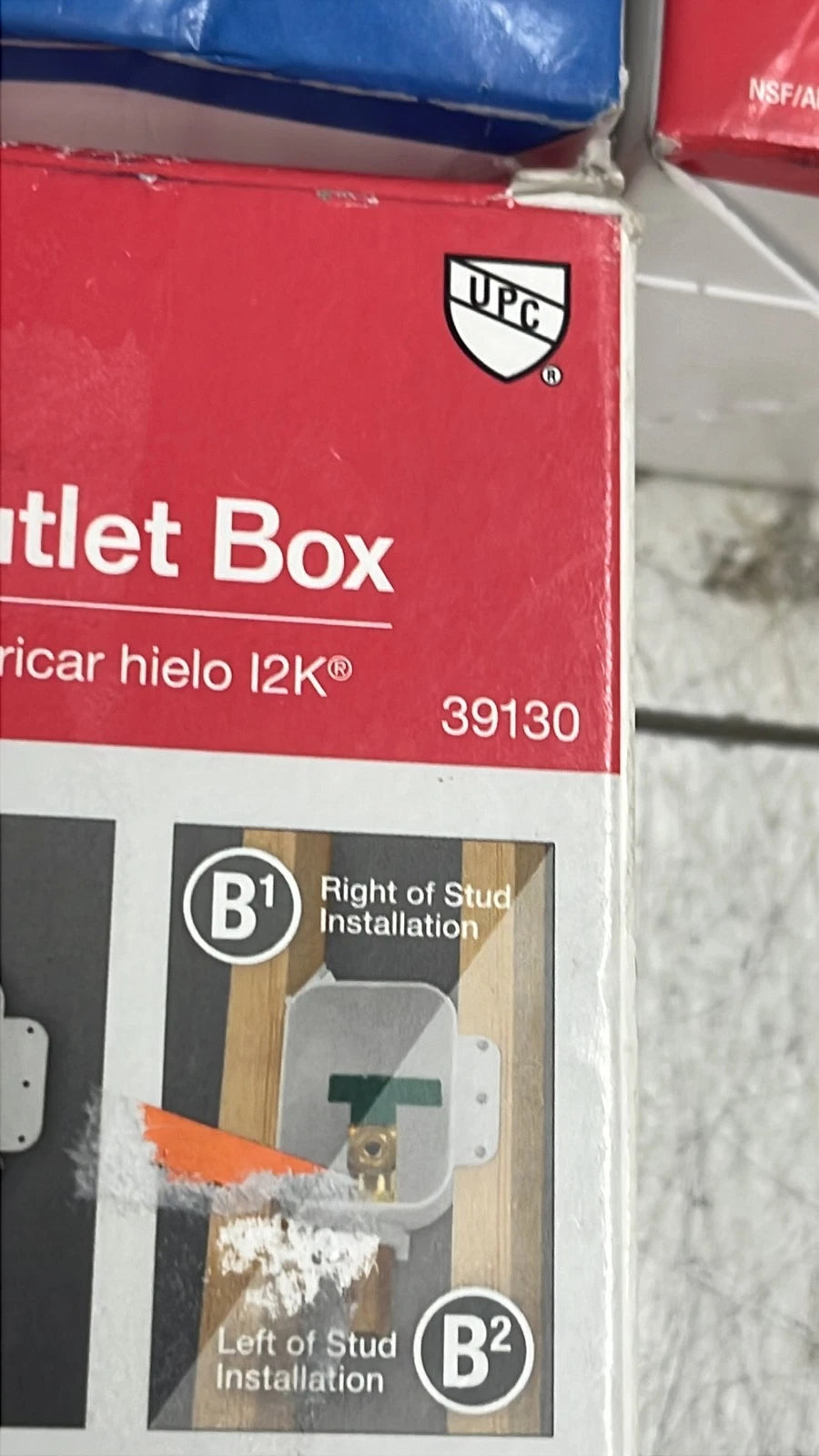 QTY of 6 Oatey 39130 Polystyrene Ice Maker Outlet Box 5 W x 6 H in. w Faceplate