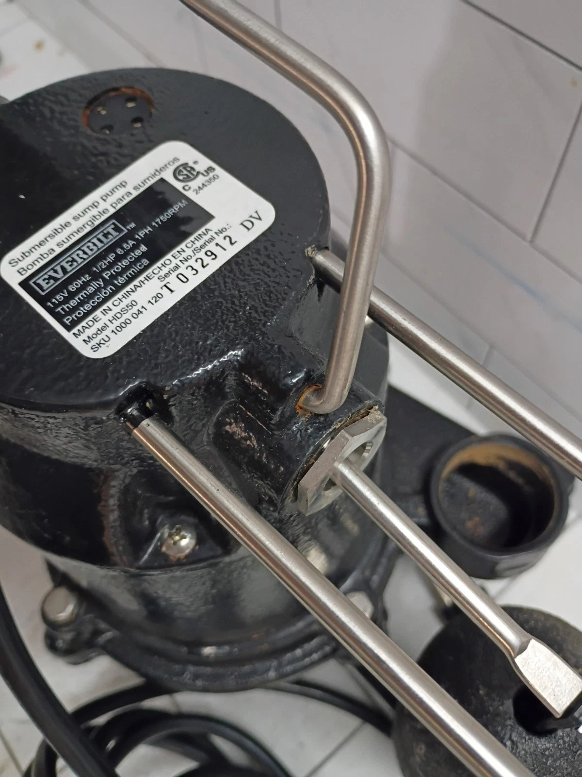 Everbilt HDS50 1/2 HP Cast Iron Sump Pump Used, Read Description,
