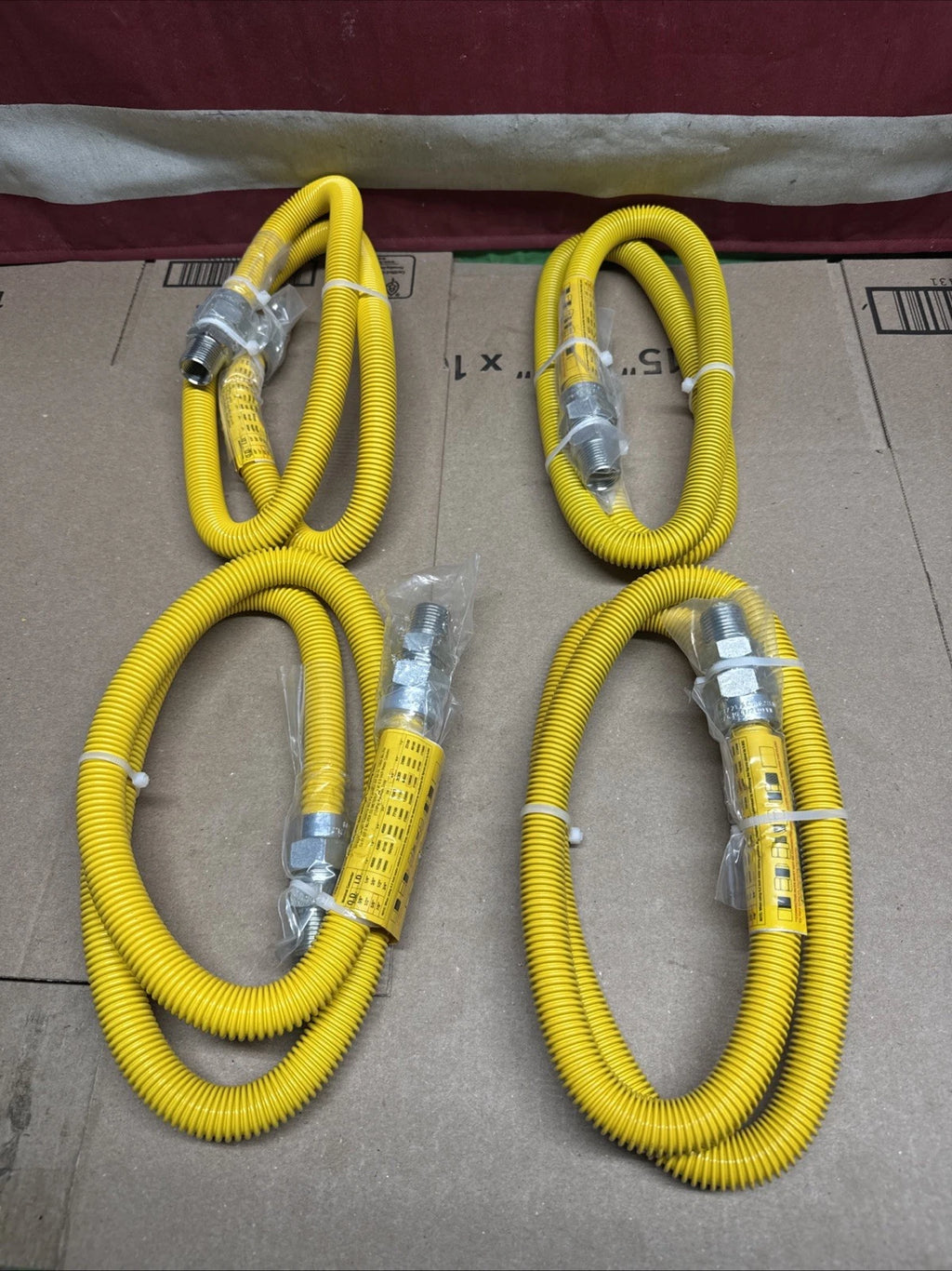 4pk Home-Flex EBRC-Y-44-48 1/2" MIP x 1/2" MIP x 48" Gas Connector Kit 5/8", OB,