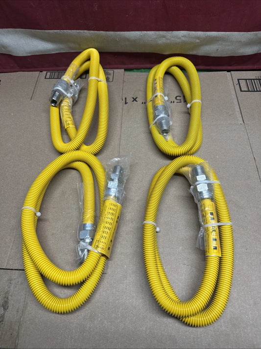 4pk Home-Flex EBRC-Y-44-48 1/2" MIP x 1/2" MIP x 48" Gas Connector Kit 5/8", OB,