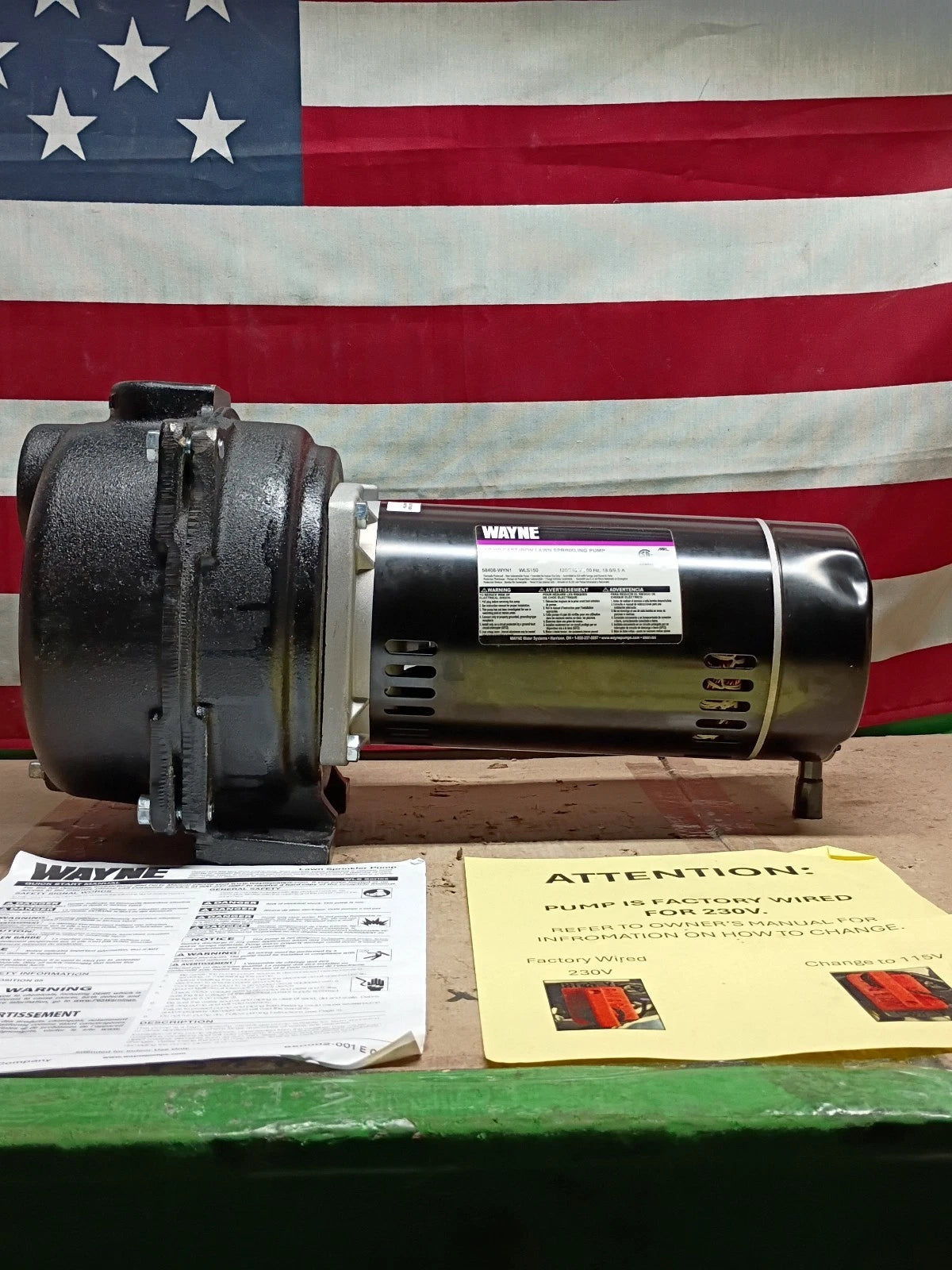 Wayne WLS150 1.5 HP High-Volume Cast-Iron Lawn Sprinkling Pump **READ DESCRIPT**