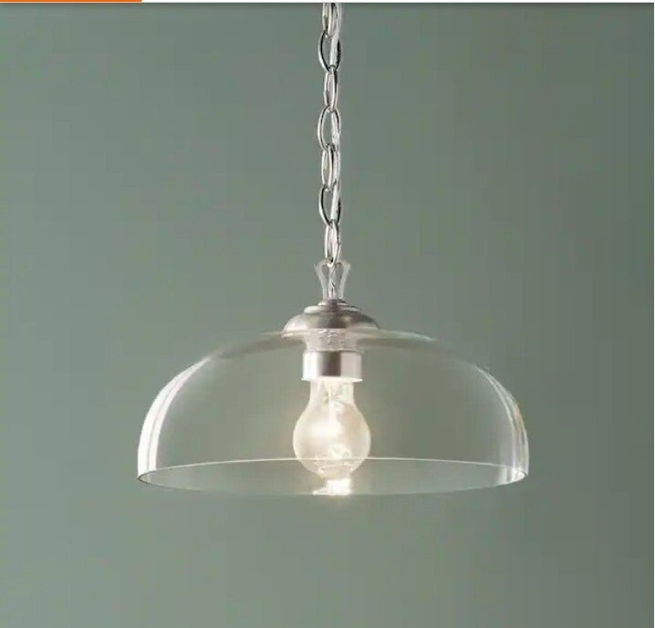 Kichler Gineva 1-Light Pendant with Clear Glass in Brushed Nickel Open Box