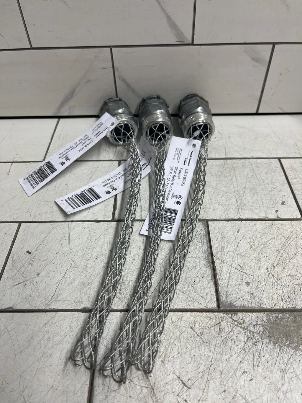3-PACK FLEXCOR strain relief Mesh Grip 3/4" Fit 0.520"-0.730" Cord DIA