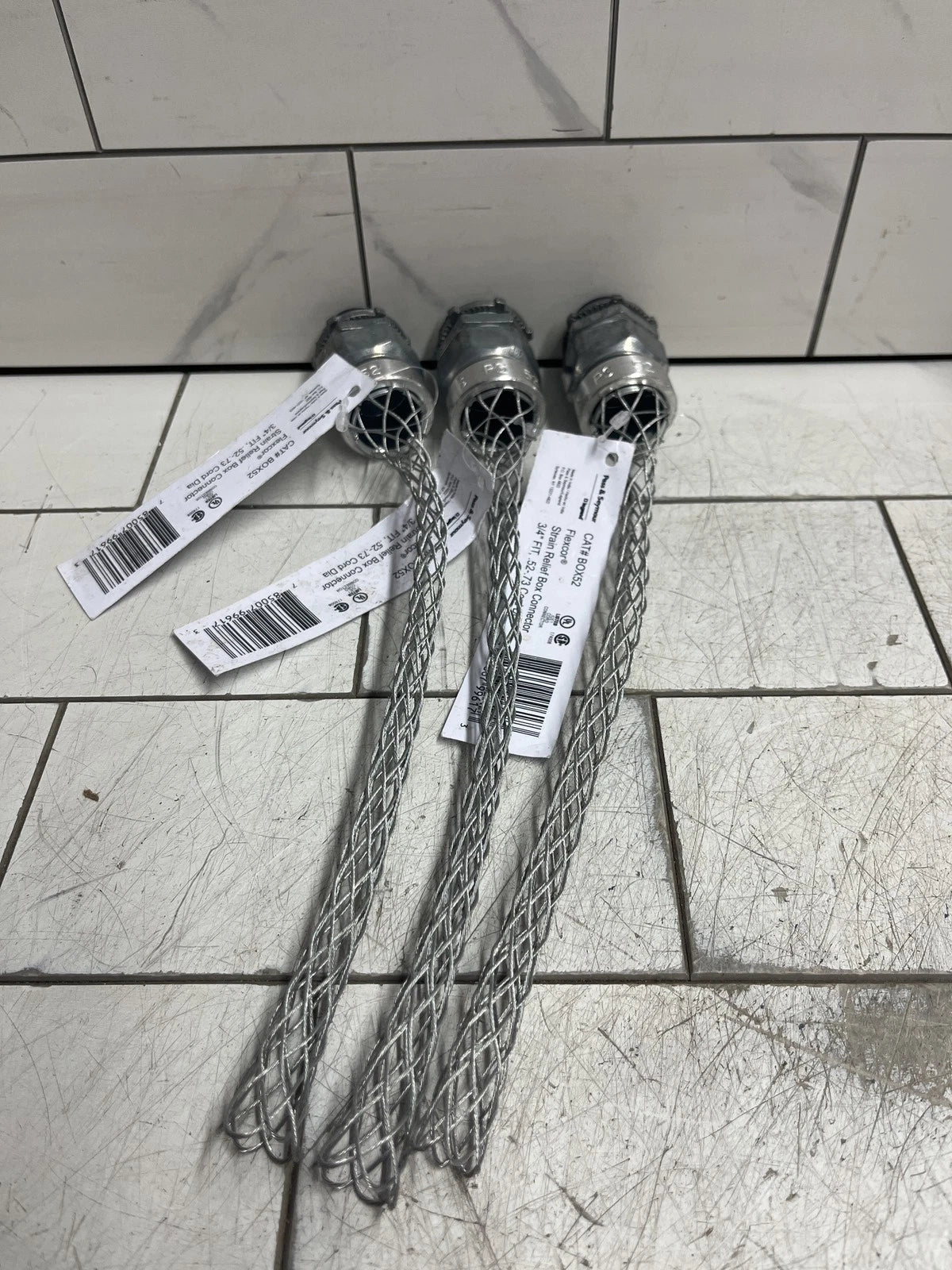 3-PACK FLEXCOR strain relief Mesh Grip 3/4" Fit 0.520"-0.730" Cord DIA