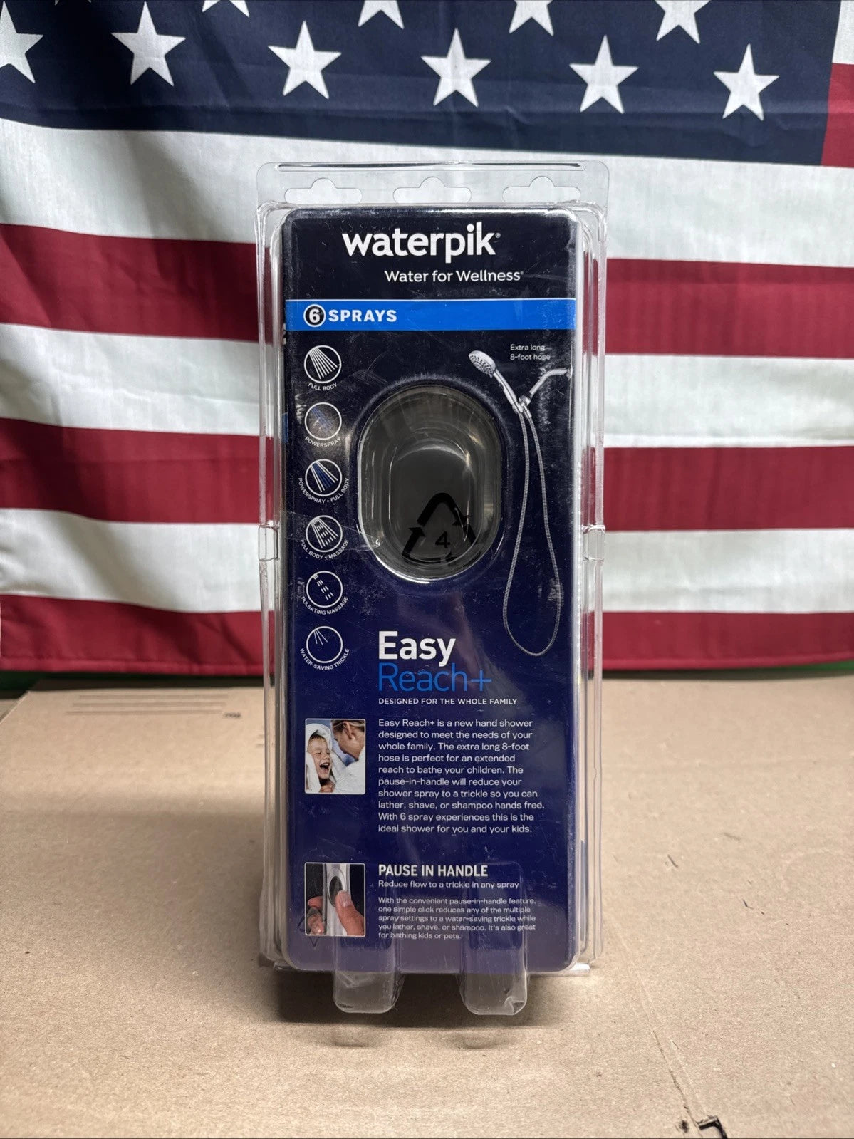 Waterpik 6-Spray 4.8 in. Wall Mount Handheld Adjustable Shower Head. Chrome