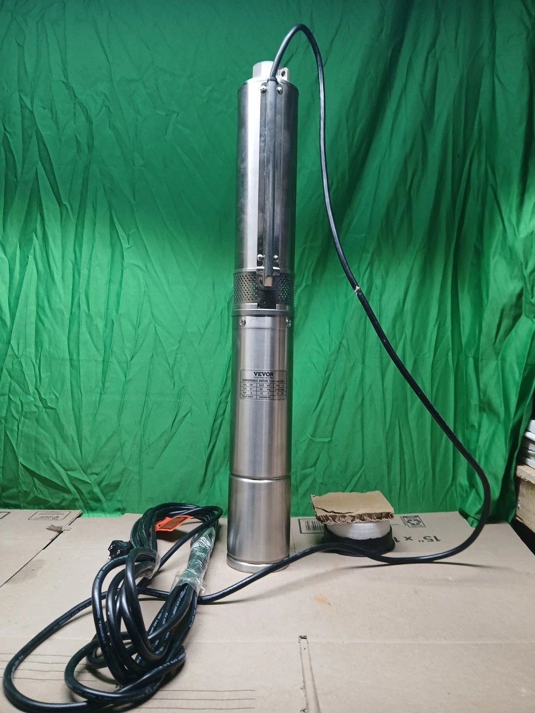 VEVOR Deep Well Submersible Pump, 0.5HP 115V/60Hz, 28gpm Flow 167ft Head USED
