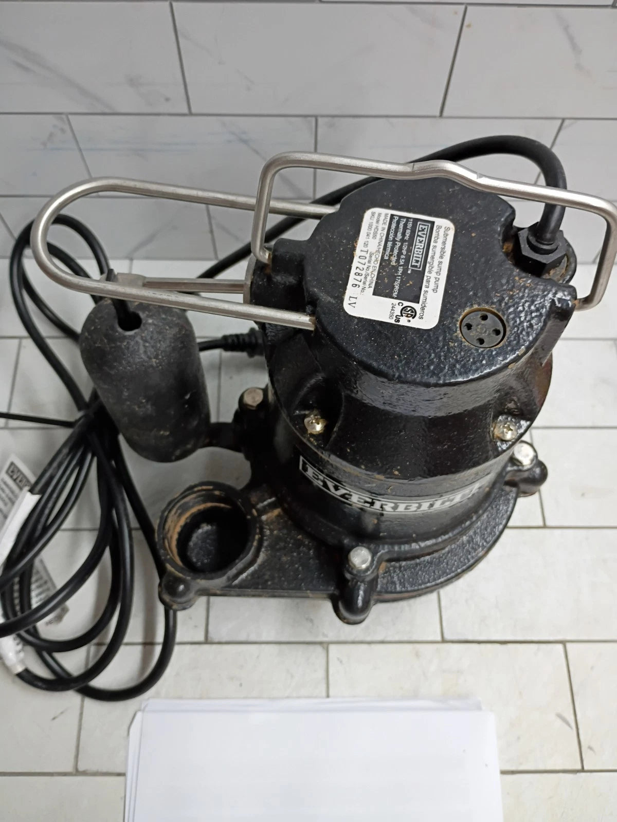 Everbilt HDS50 1/2 HP Submersible Sump Pump Used