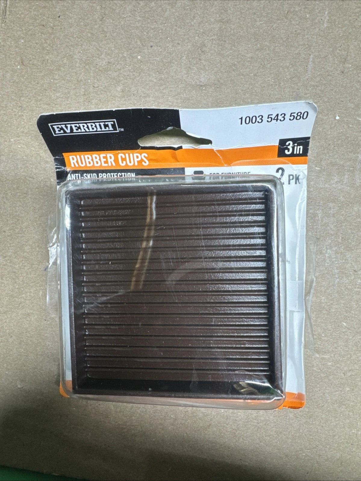 (LOT OF 10) Everbilt Square Smooth Floor Protector Rubber Brown 3 1003 543 580