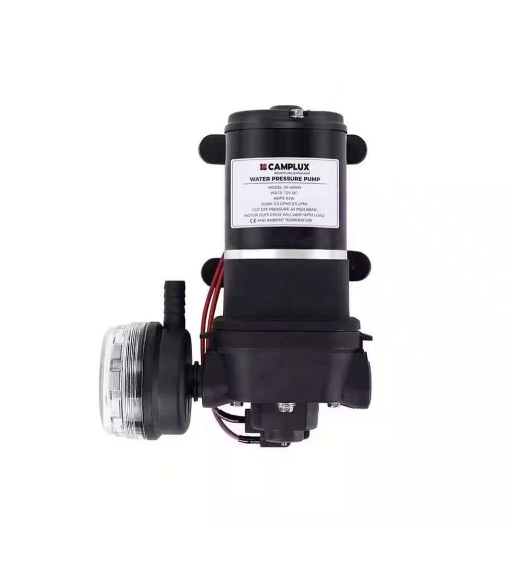 CAMPLUX 3.3 GPM 12V DC Water Pump, Pressure Water Pump with Strainer Filter