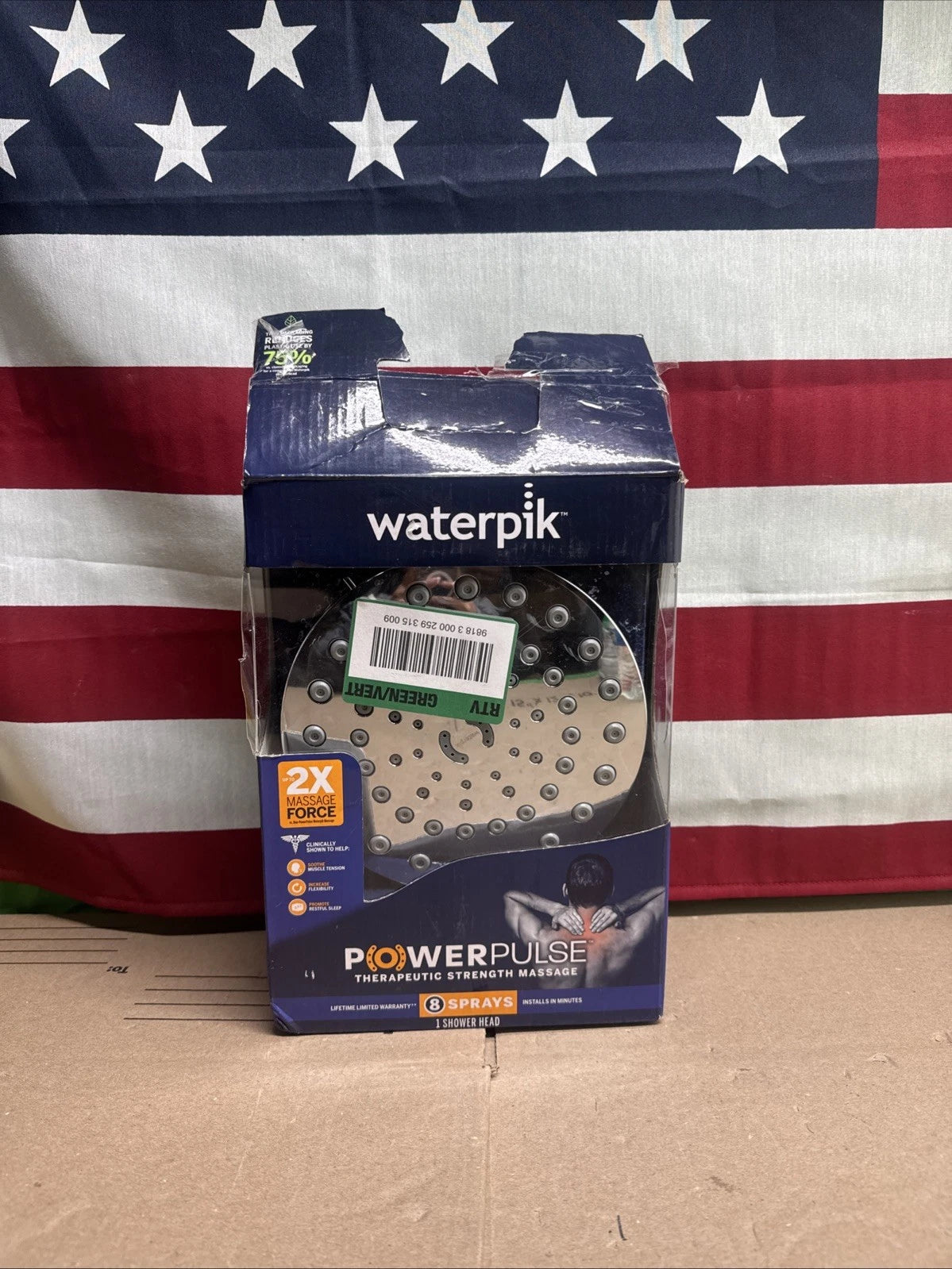 Waterpik 8-Spray Patterns Wall Mount Rain Fixed Shower Head Chrome YPW-833E