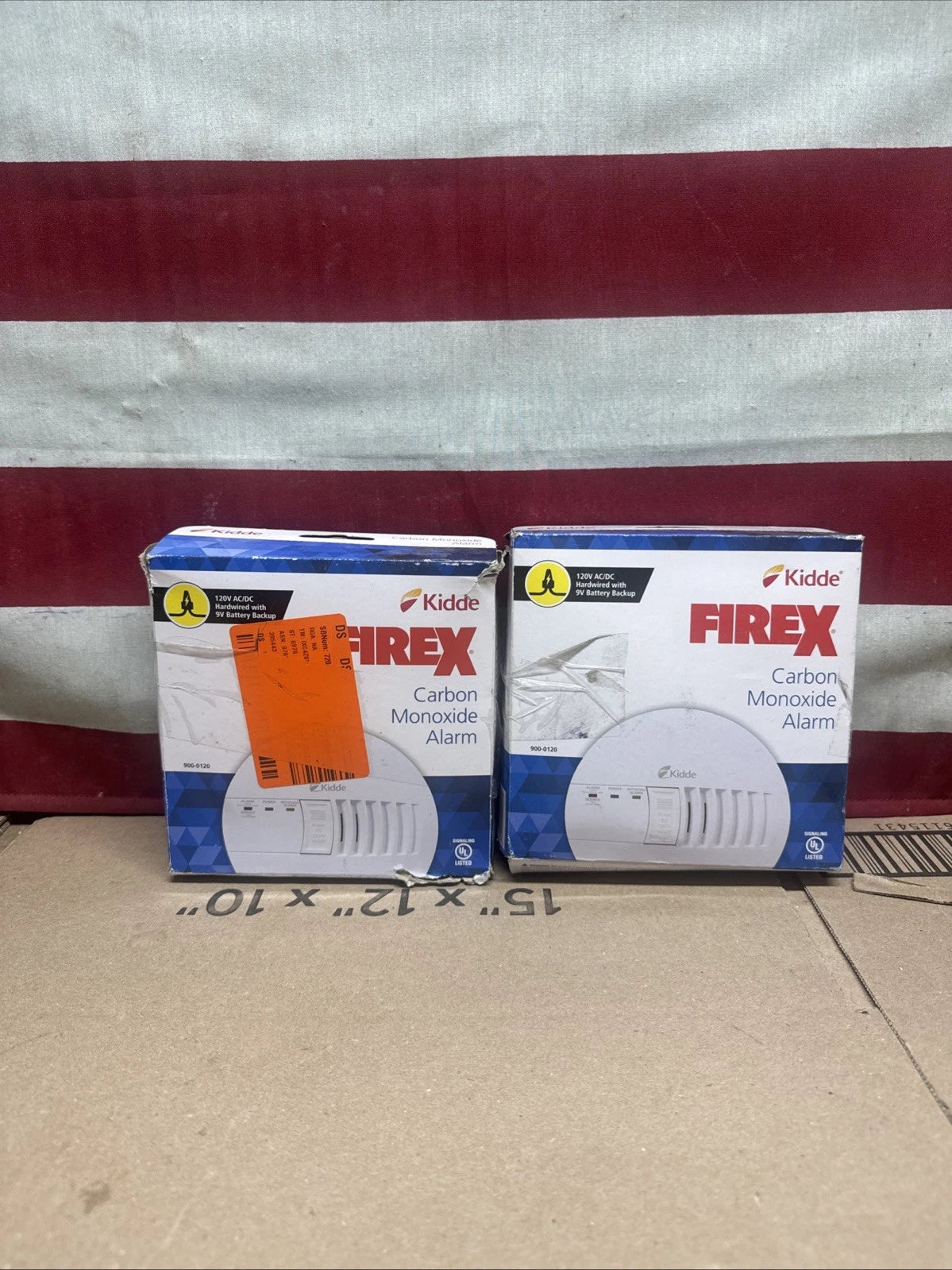 2 Pack Kidde Firex Hardwired Carbon Monoxide Detector w/LED, 9V Backup Battery