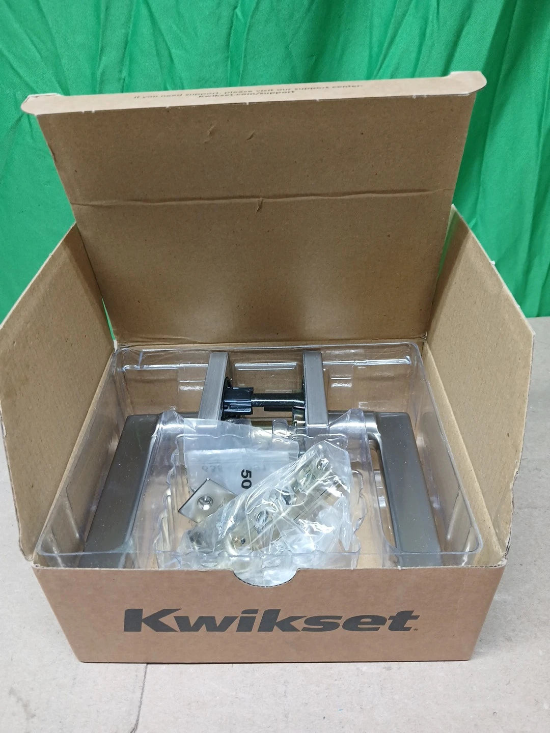 Kwikset 730HFLSQTV1 Halifax Privacy Door Lever Set 97300-894 Satin Nickel