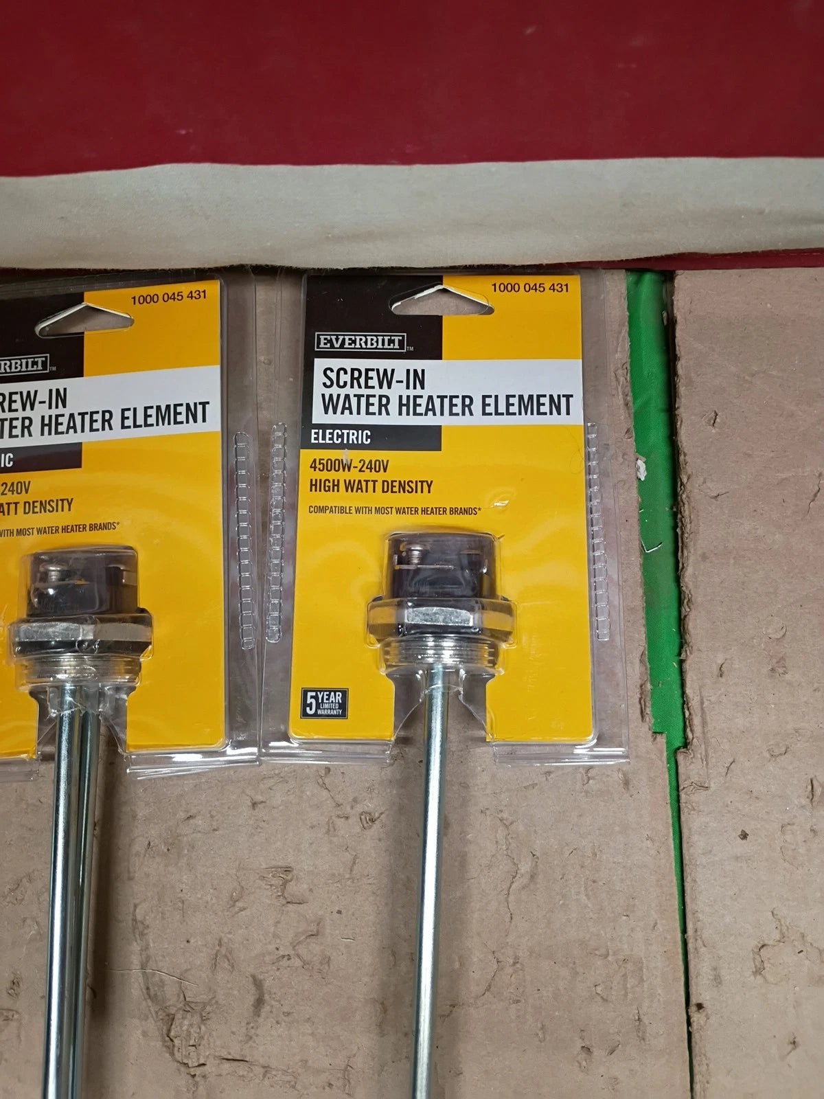 9-Pack Everbilt EBSE-4500-240 HWD Water Heater Element 4500W 240V, Open Box,