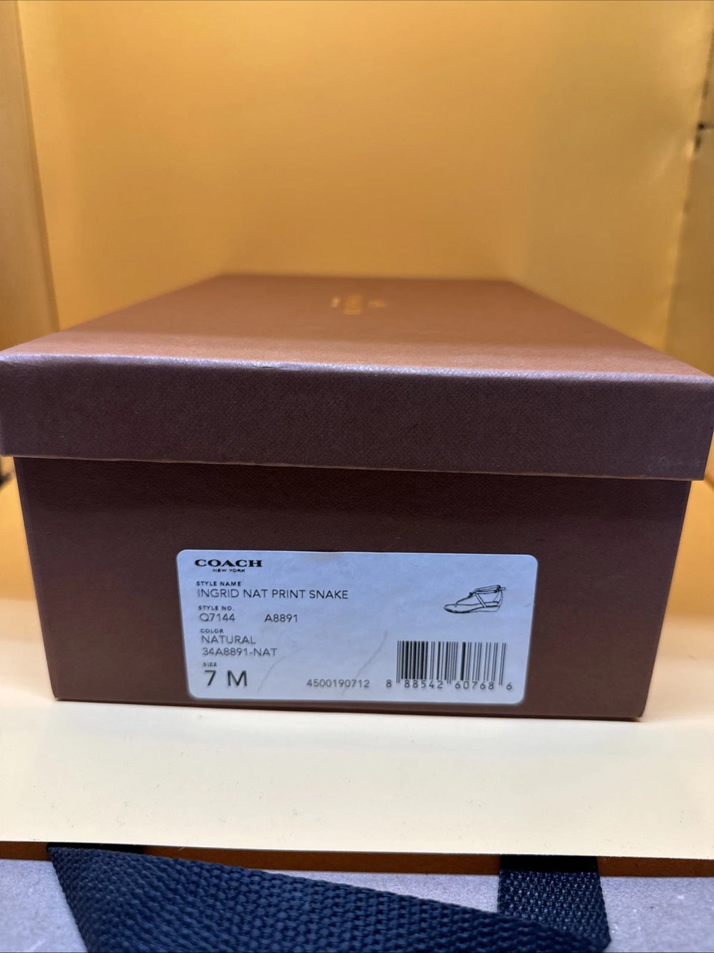 Coach New York Ingrid Natural Snake Print Sandals Size 7M Women's New With Box!