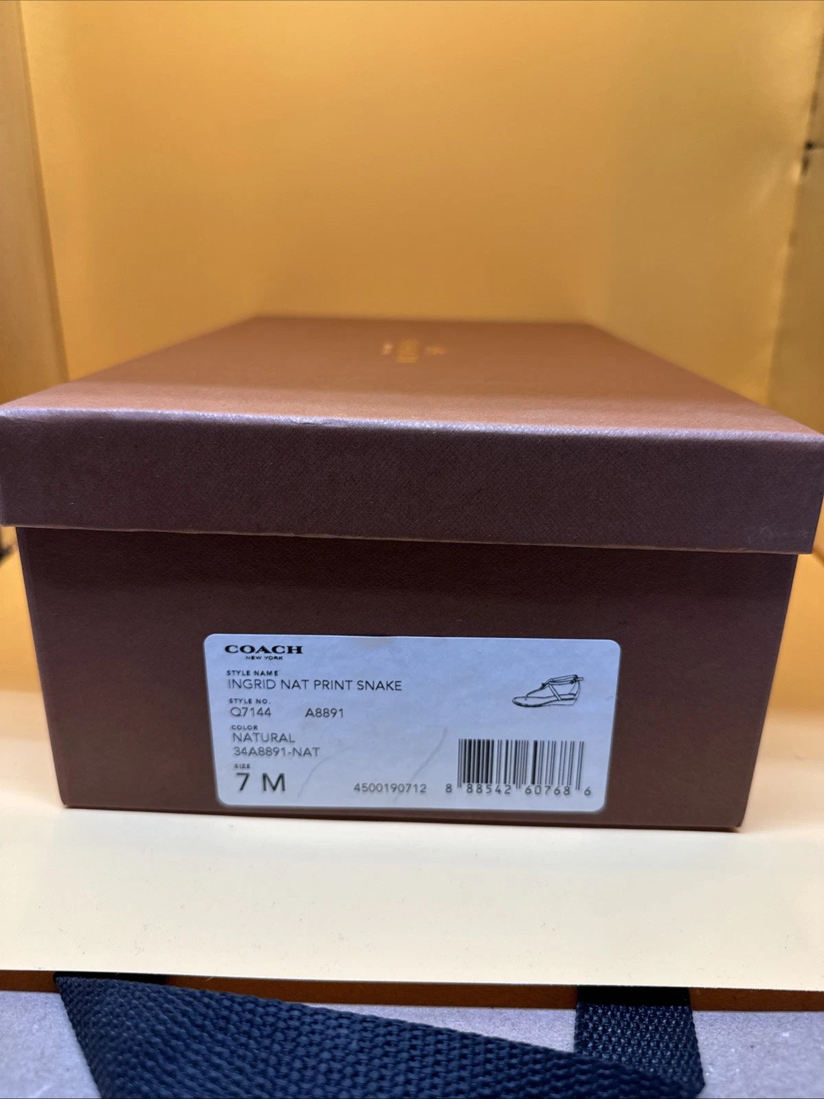 Coach New York Ingrid Natural Snake Print Sandals Size 7M Women's New With Box!