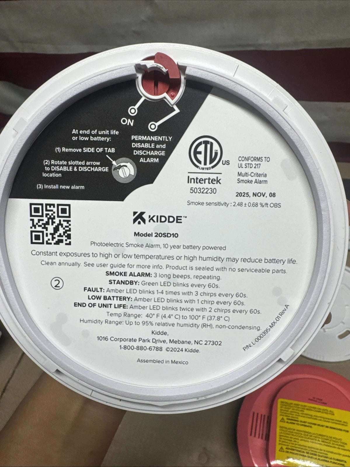 2PK Kidde 20SD10 10-Year BatteryPowered Detect Smoke Alarm w/PhotoelectricSensor