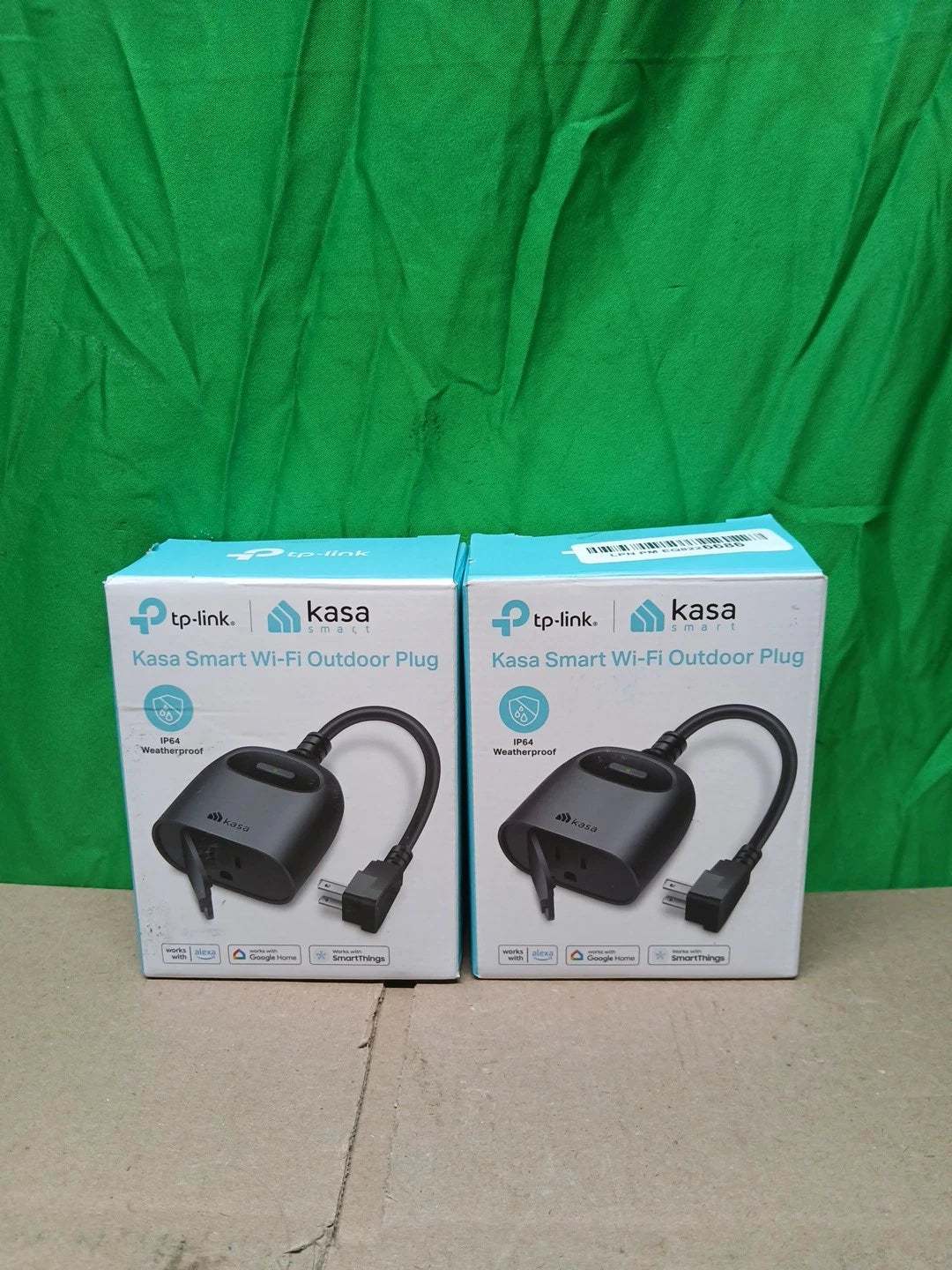 2PK Kasa Outdoor Smart Plug, Wi-Fi Outlet Timer, Works with Alexa & Google KP401