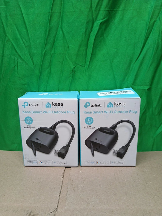 2PK Kasa Outdoor Smart Plug, Wi-Fi Outlet Timer, Works with Alexa & Google KP401