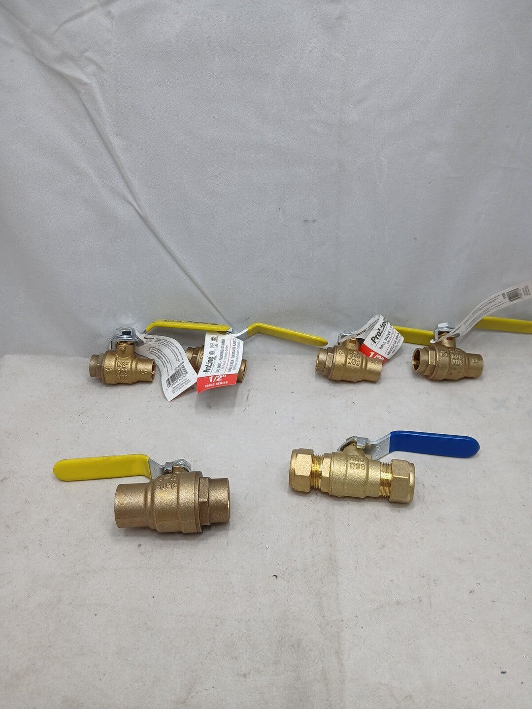 Lot Of 6 Assortment Of Brass Ball Valves, Proline