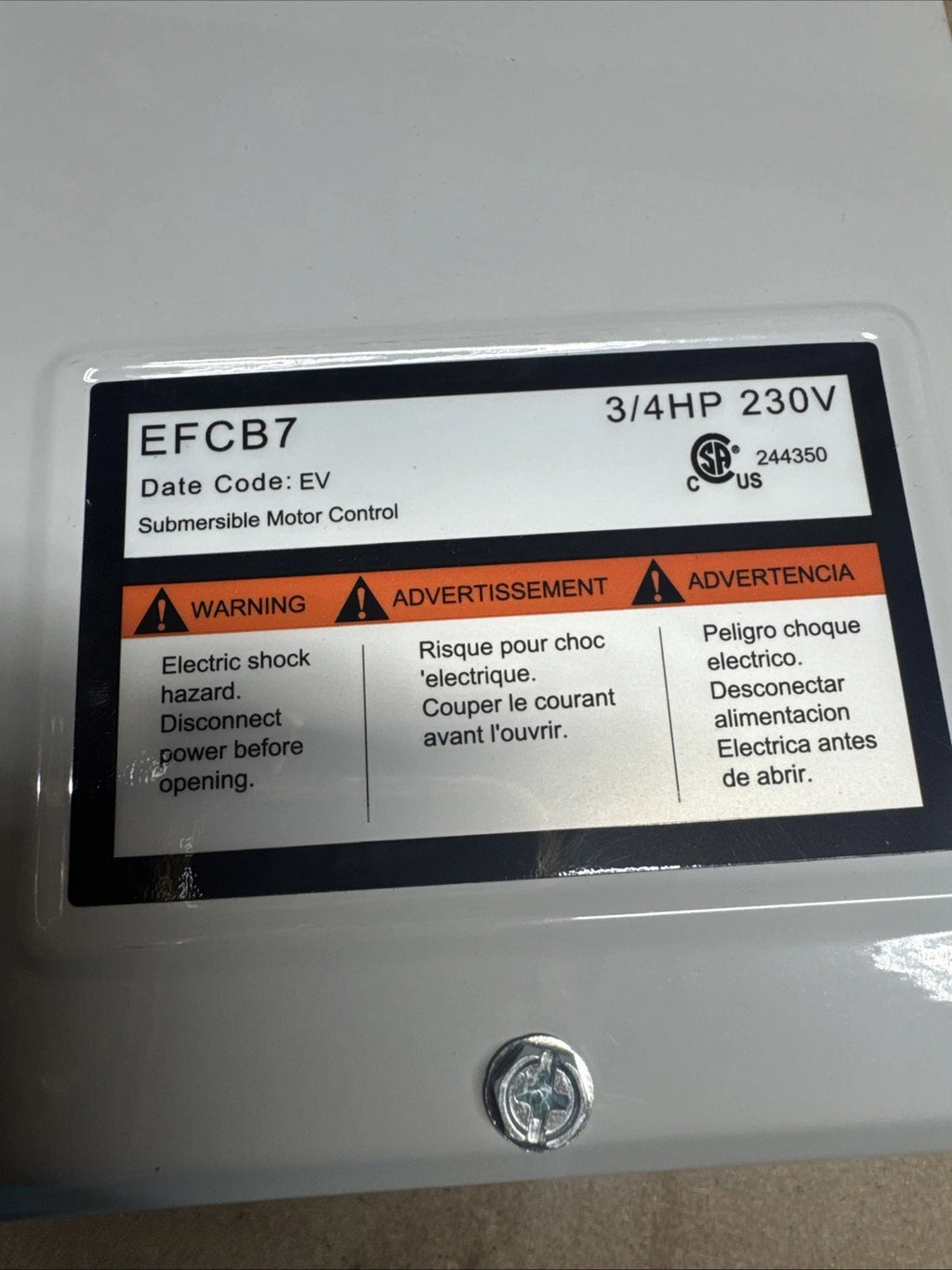 ECO-FLO EFCB7 3/4 HP Control Box For 4” Submersible Pump 3-Wire 230V Motors