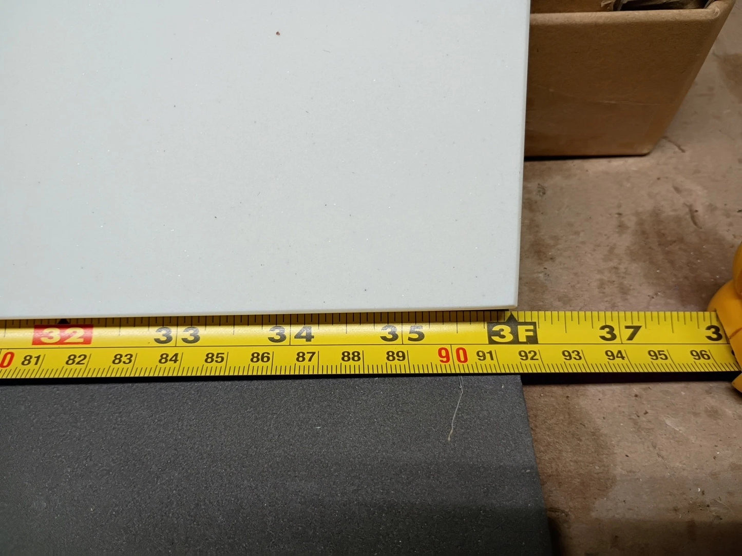 36" x 4" Back Splash Engineered Marble Ivory White, BS1036VW, Open Box,