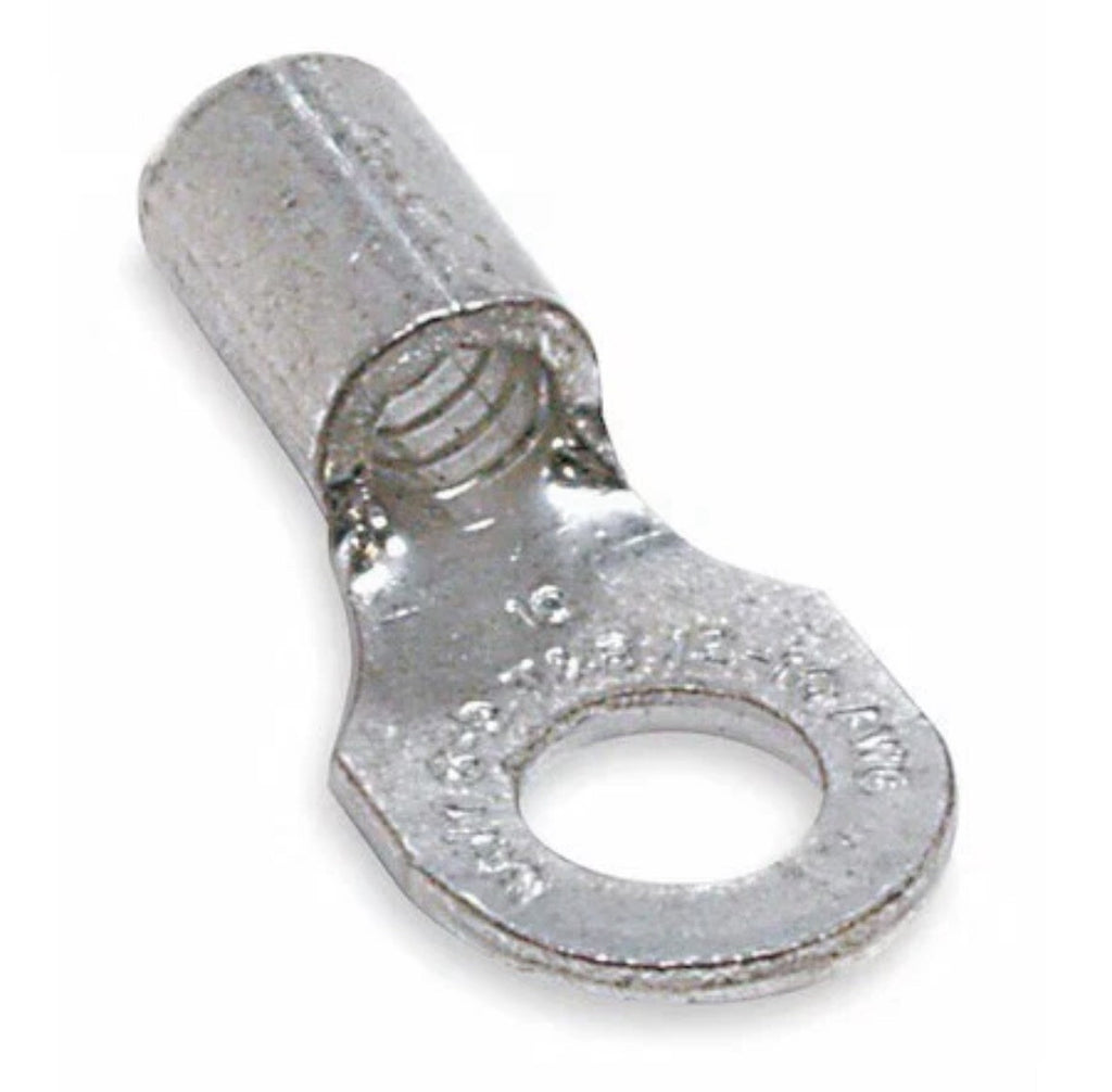 600 V Sta-Kon A18-6 Ring Terminal, #6 Stud Size, 16 Awg, Bare Insulated, Bare,