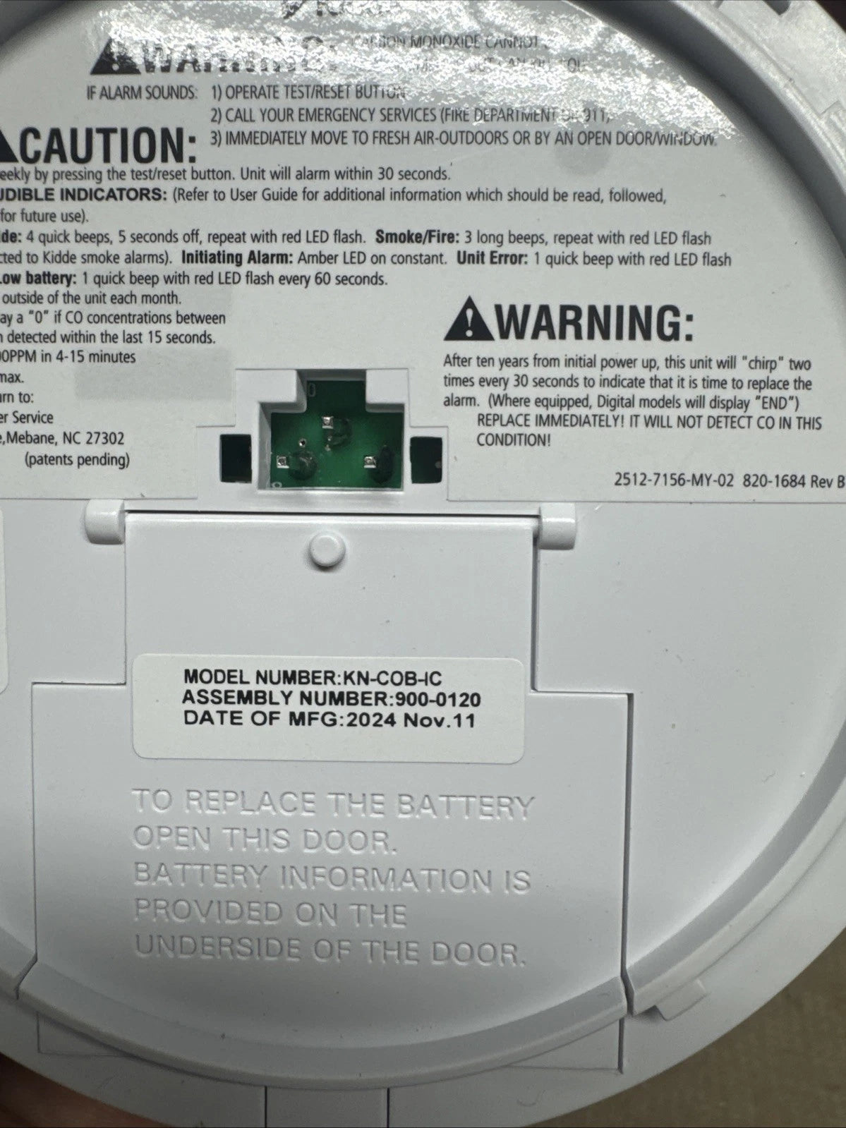 2Pk Kidde CarbonMonoxide Alarm 120 V Wire BatteryBackup 900-0120 /KN-COB-IC