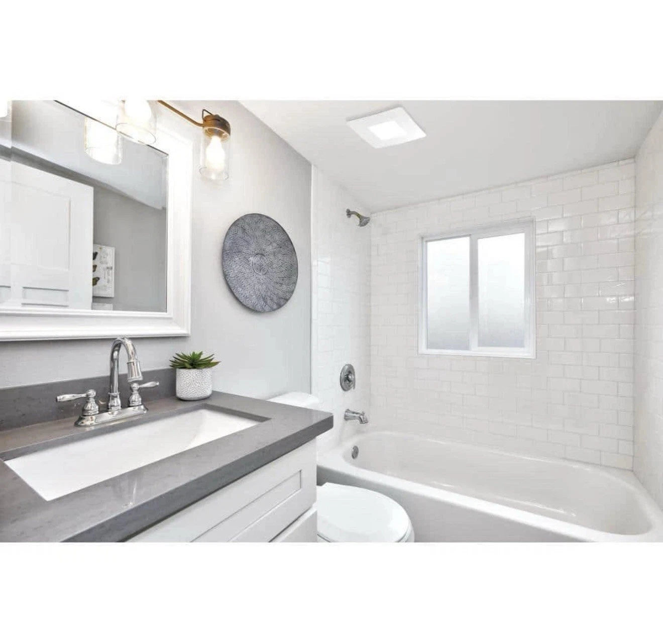 ReVent Bathroom Ceiling Exhaust Fan 150-CFM 120V Adjustable LED Lighting White