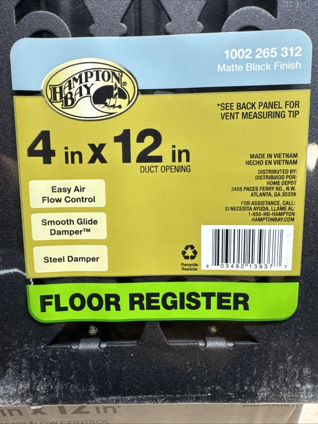 Lot Of 7 Hampton Bay Elegant Scroll 4 in. x 12 in. Steel Floor Register
