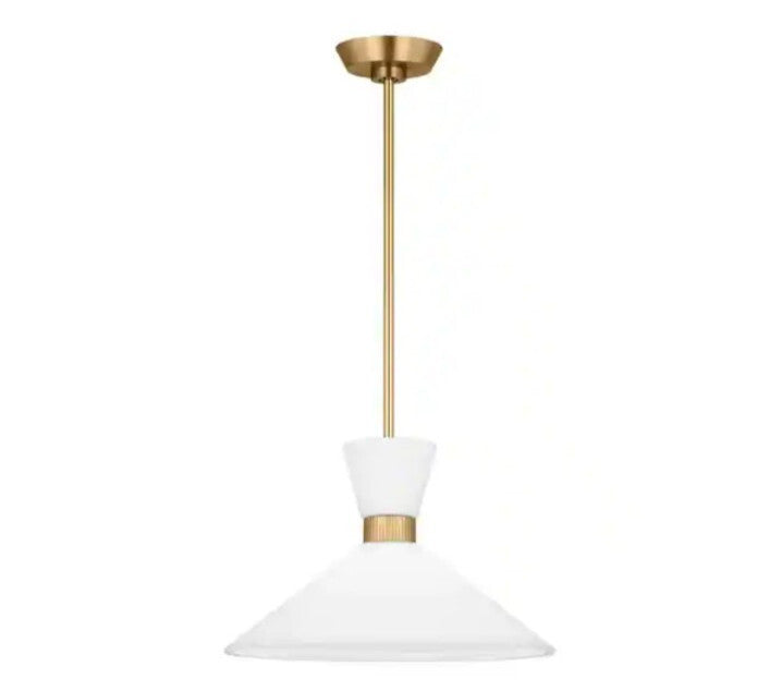 Belcarra Medium 15 in. W x 10.125 in. H 1-Light Satin Brass Statement Pendant OB