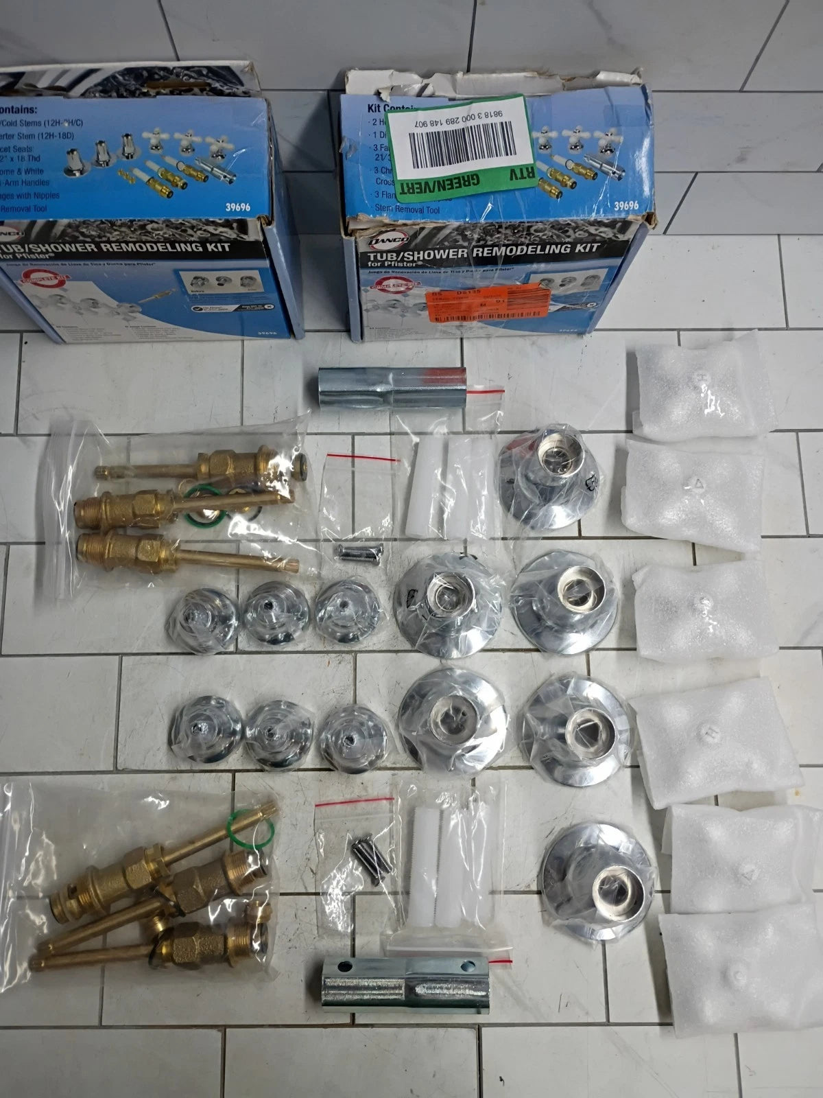 2pk Danco 39696 Cross-Arm 3Handle Tub/Shower Faucet Rebuild Kit Pfister Open Box