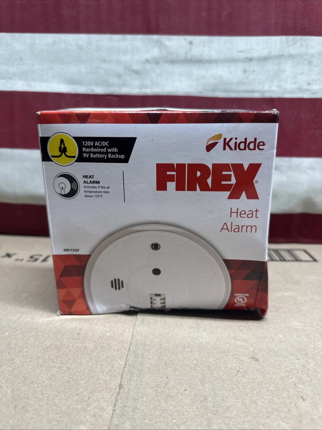 Kidde HD135F Heat Alarm Detector, Hardwired with Battery Backup & 2 LEDs