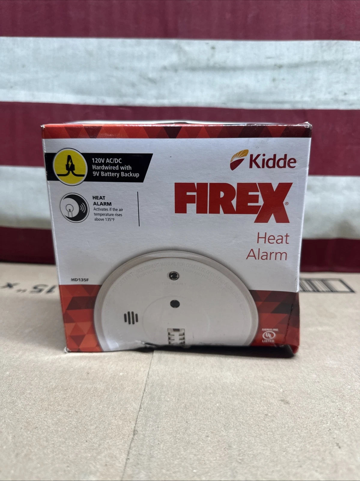 Kidde HD135F Heat Alarm Detector, Hardwired with Battery Backup & 2 LEDs