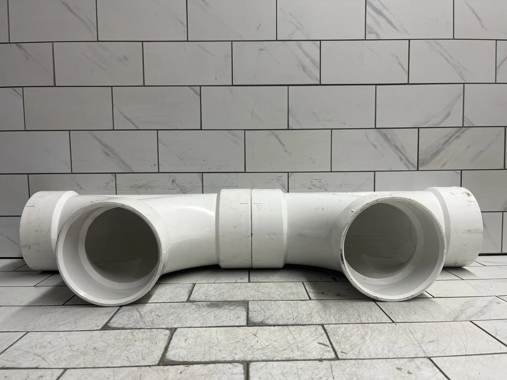 Charlotte Pipe PVC004480800 White 2-Way Cleanout PVC Tee 4" x 4" x 4" Hub Dia.