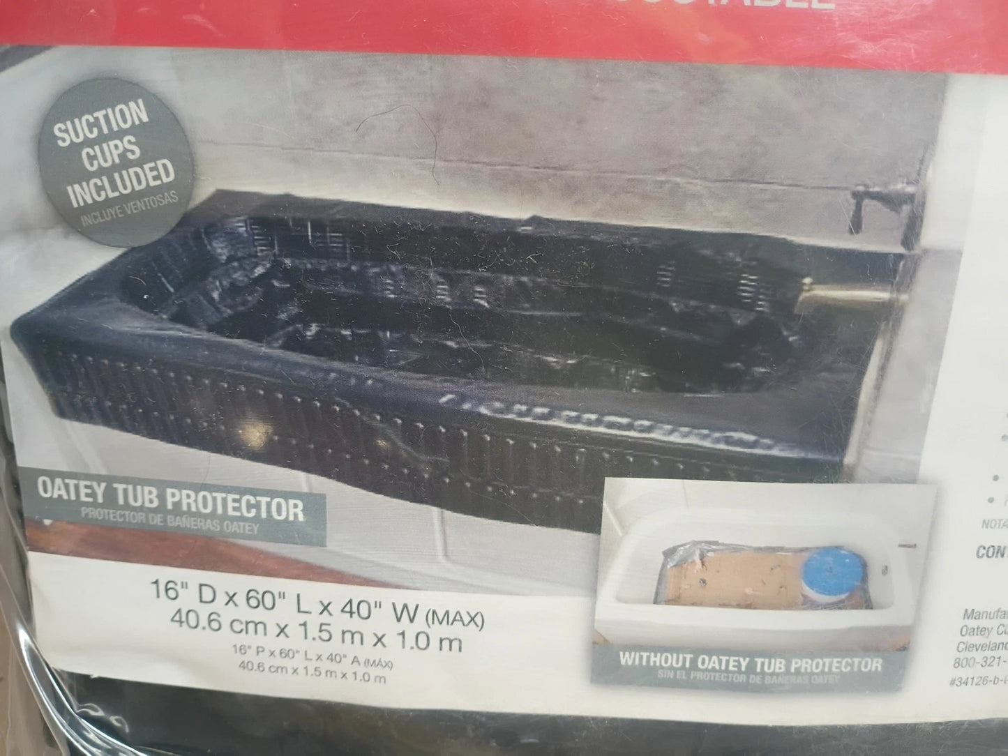 6PK Oatey 34126, Adjustable Bathtub Protector 16"x60"x40" High Endurance Liner,