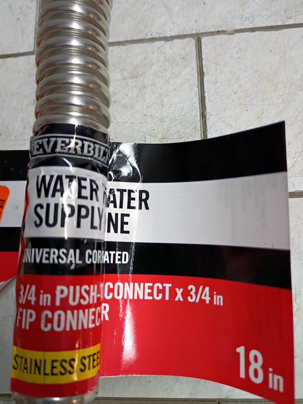 Everbilt 3/4 in x 3/4 in. FIP 18" Water Heater Connection Kit New Open Box