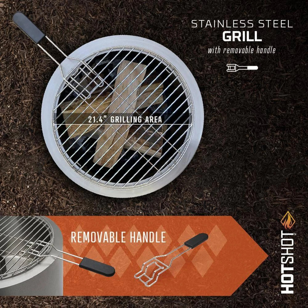 Stainless Steel Grill Grate for HotShot Homestead Low Smoke 25 in. Fire Pit