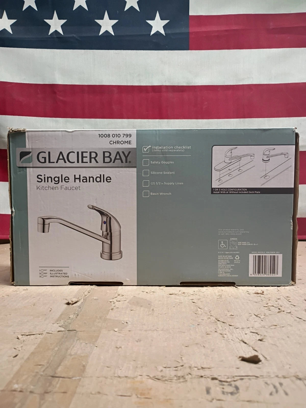 Glacier Bay Single Handle Standard Kitchen Faucet in Polished Chrome Open Box